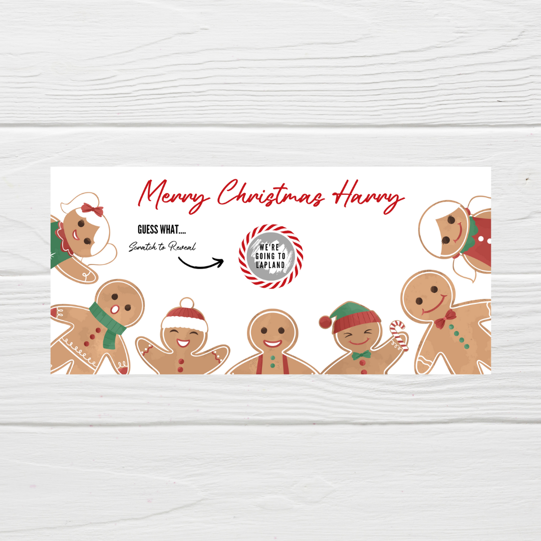 Gingerbread Surprise Christmas Ticket Print | Personalised Gingerbread Christmas Ticket | Christmas Scratch Reveal | Gift Idea