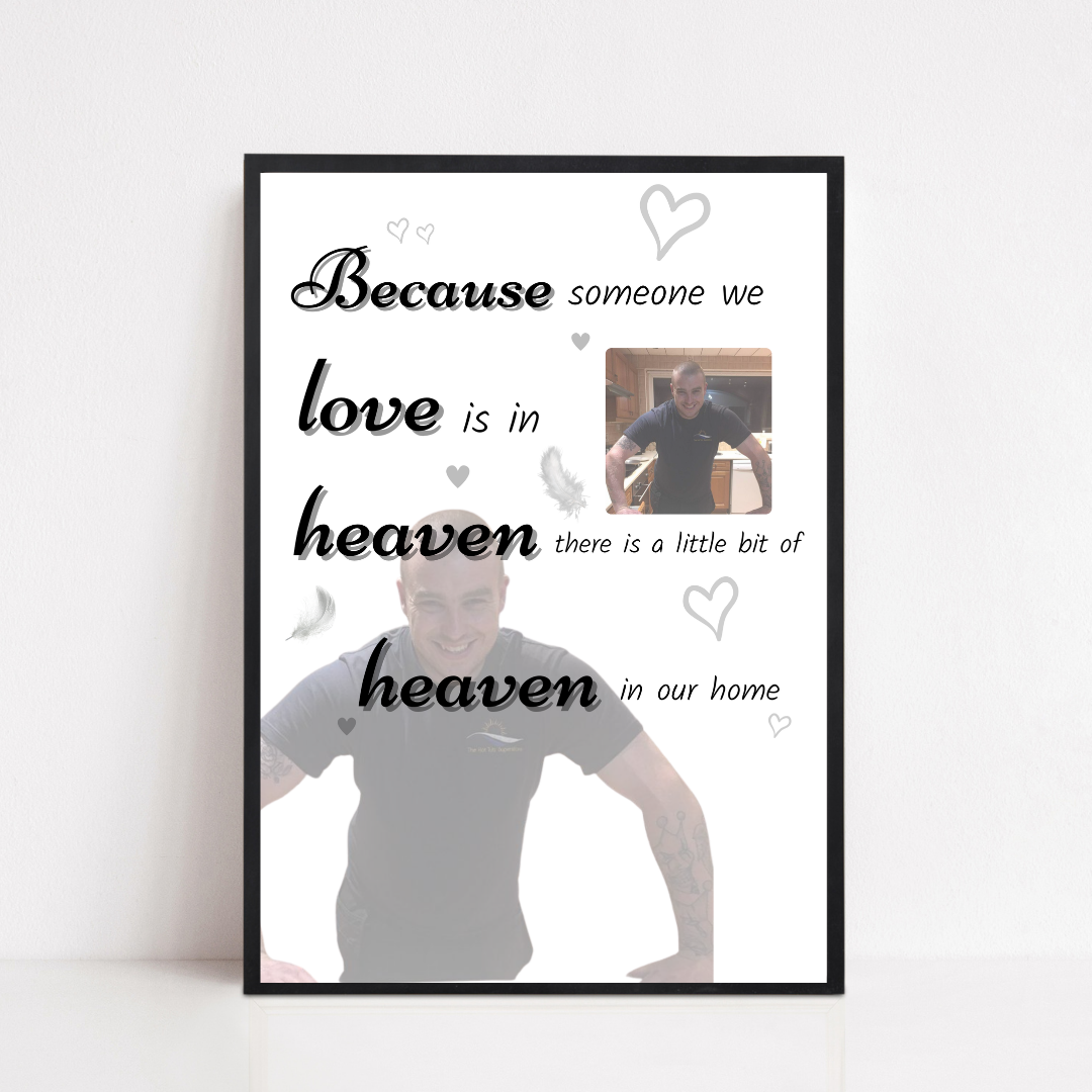 Memory Print | Because Someone We Love Is In Heaven There Is A Little Bit Of Heaven In Our Home | Thoughtful Gift - Dinky Designs