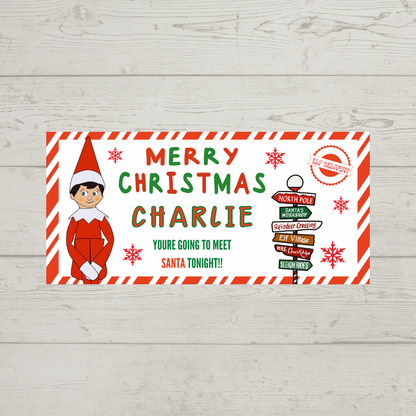Surprise Christmas Ticket Print | Personalised Elf Christmas Ticket Voucher | Gift Idea