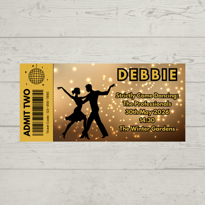 Surprise Ticket Print | Personalised Dance, Concert, Ballroom Show Ticket Voucher | Gift Idea