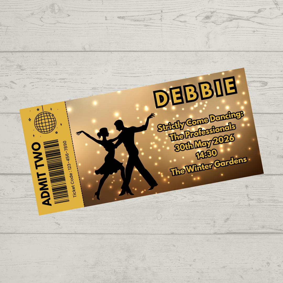 Surprise Ticket Print | Personalised Dance, Concert, Ballroom Show Ticket Voucher | Gift Idea