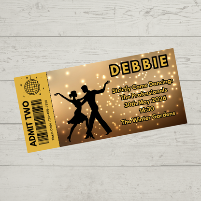 Surprise Ticket Print | Personalised Dance, Concert, Ballroom Show Ticket Voucher | Gift Idea