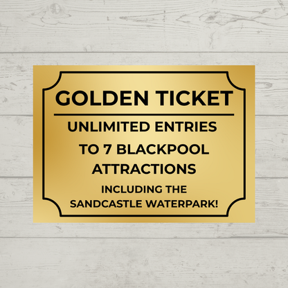 A6 Print | Golden Ticket Gift Voucher | Gift Idea - Dinky Designs