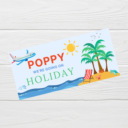Surprise Ticket Print | Personalised Summer Holiday Vacation Ticket Voucher | Gift Idea
