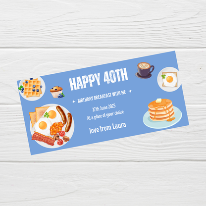 Surprise Ticket Print | Personalised Breakfast Ticket Voucher | Gift Idea