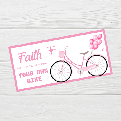 Surprise Ticket Print | Personalised Bike Ticket Voucher | Gift Idea