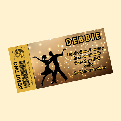 Surprise Ticket Print | Personalised Dance, Concert, Ballroom Show Ticket Voucher | Gift Idea