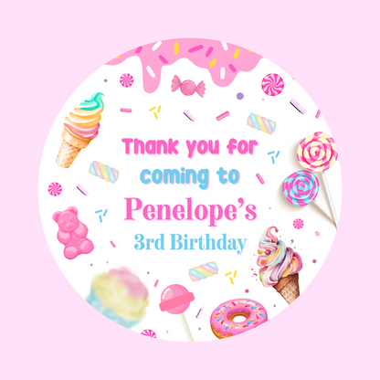 Sweet Candy Stickers | Various Sizes | Sweet Candy Party Supplies | Sweet Candy Theme Party