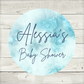 Blue Marble Party Circle Stickers | Baby Shower, Birthday Party Stickers | Blue Marble Party Bag Labels