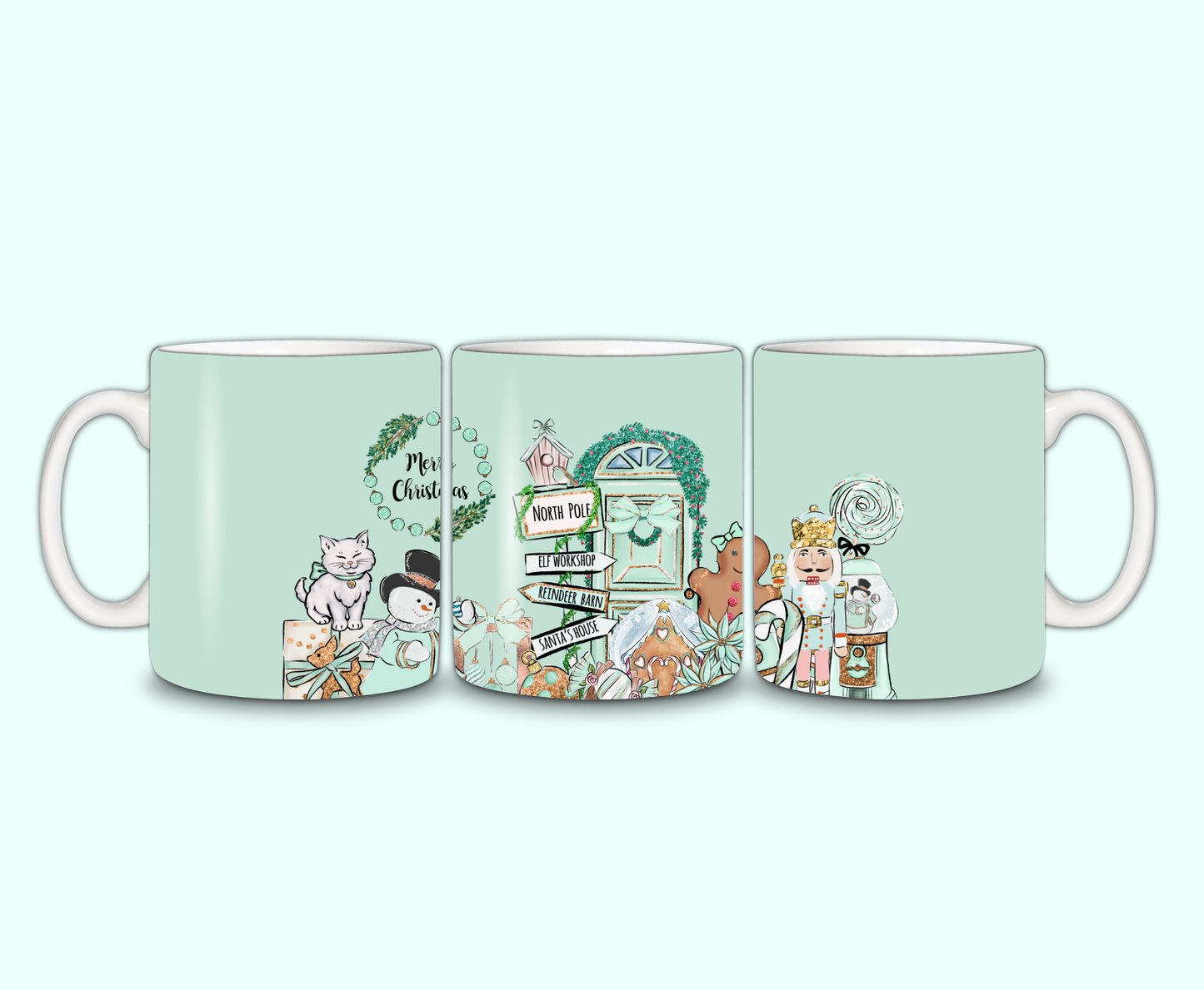 SALE - Mint Green Christmas Mug | Merry Christmas Mug | Gift Idea
