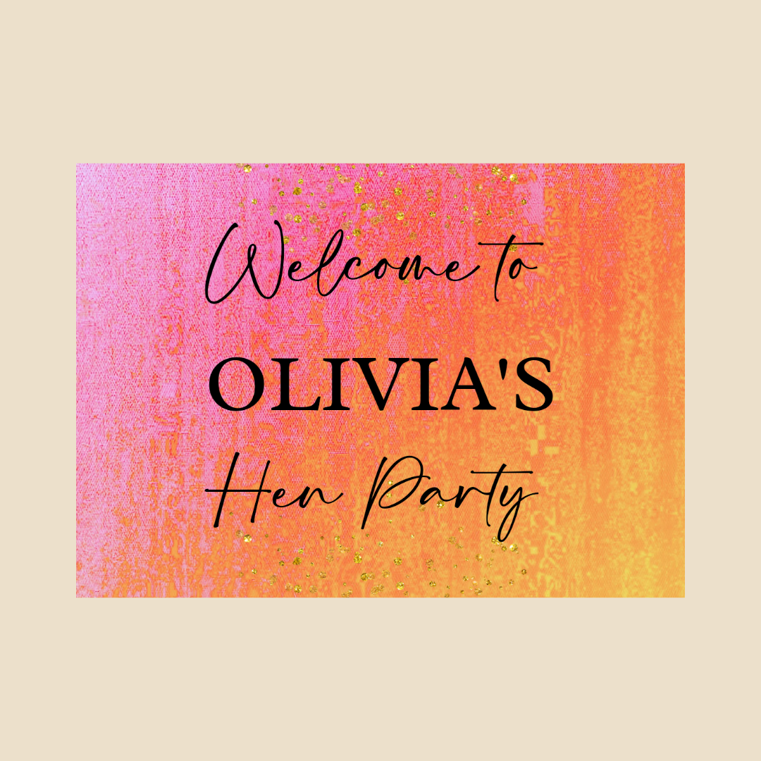 Rectangle Stickers | Pink & Orange Party Stickers | Birthday, Hen Party, Wedding, Engagement Stickers | Party Bag Stickers