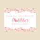 Rectangle Stickers | Pink Floral Roses Party Stickers | Birthday, Baby Shower, Christening Stickers | Party Bag Stickers