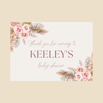 Rectangle Stickers | Floral Boho Party Stickers | Birthday, Baby Shower, Christening Stickers | Party Bag Stickers