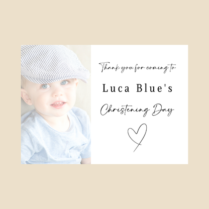 Rectangle Stickers | Colour Photo Party Stickers |  Christening, Baby Shower, First Birthday Party Stickers | Party Bag Stickers