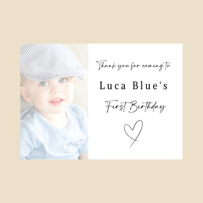 Rectangle Stickers | Colour Photo Party Stickers |  Christening, Baby Shower, First Birthday Party Stickers | Party Bag Stickers