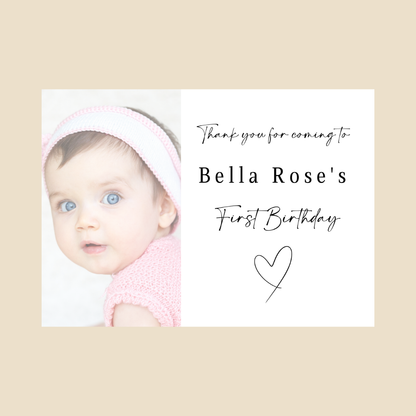 Rectangle Stickers | Colour Photo Party Stickers |  Christening, Baby Shower, First Birthday Party Stickers | Party Bag Stickers