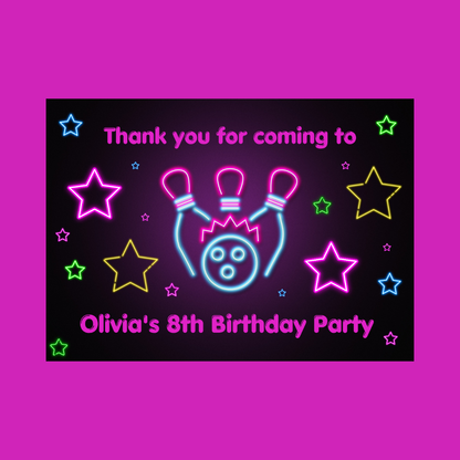 Rectangle Stickers | Party Stickers | Bowling Birthday Party Stickers | Party Bag Stickers