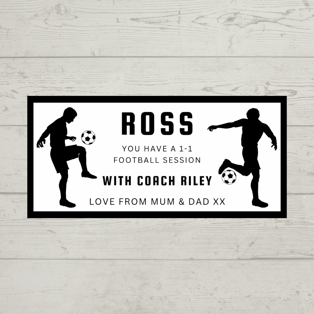 Surprise Ticket Print | Personalised Football Ticket Gift Voucher | Gift Idea