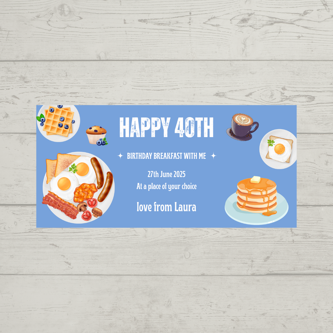 Surprise Ticket Print | Personalised Breakfast Ticket Voucher | Gift Idea