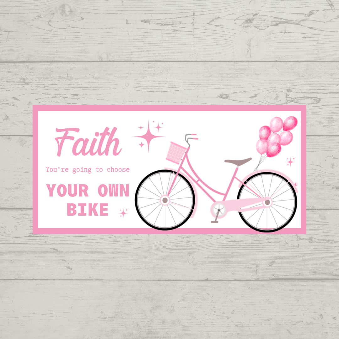 Surprise Ticket Print | Personalised Bike Ticket Voucher | Gift Idea
