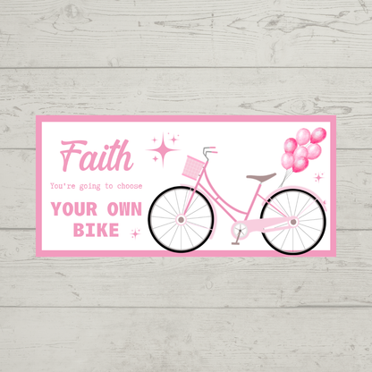 Surprise Ticket Print | Personalised Bike Ticket Voucher | Gift Idea