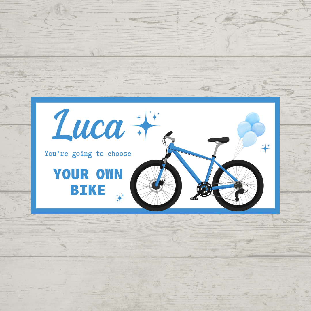 Surprise Ticket Print | Personalised Bike Ticket Voucher | Gift Idea