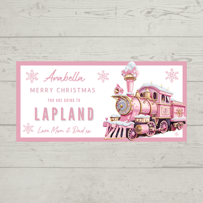 Surprise Christmas Ticket Print | Personalised Pink Train Christmas Ticket Voucher | Gift Idea