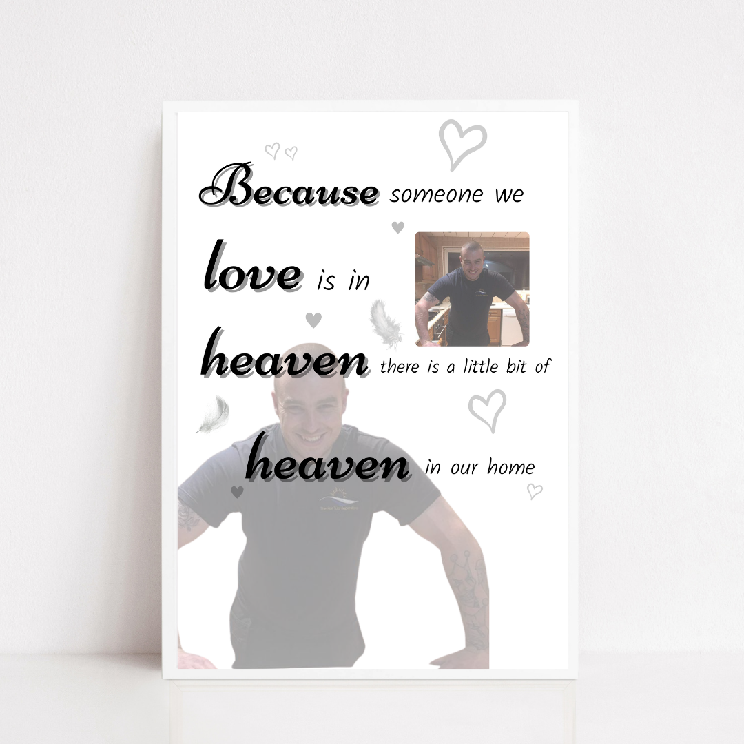 Memory Print | Because Someone We Love Is In Heaven There Is A Little Bit Of Heaven In Our Home | Thoughtful Gift - Dinky Designs