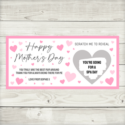 Surprise Mother's Day Ticket Print | Personalised Ticket | Mother's Day Scratch Reveal | Gift Idea