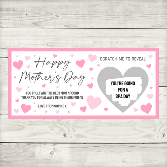 Surprise Mother's Day Ticket Print | Personalised Ticket | Mother's Day Scratch Reveal | Gift Idea