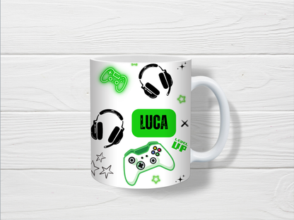 Gaming Mug | Green Gaming Mug | Personalised Gamer Mug | Gift Idea