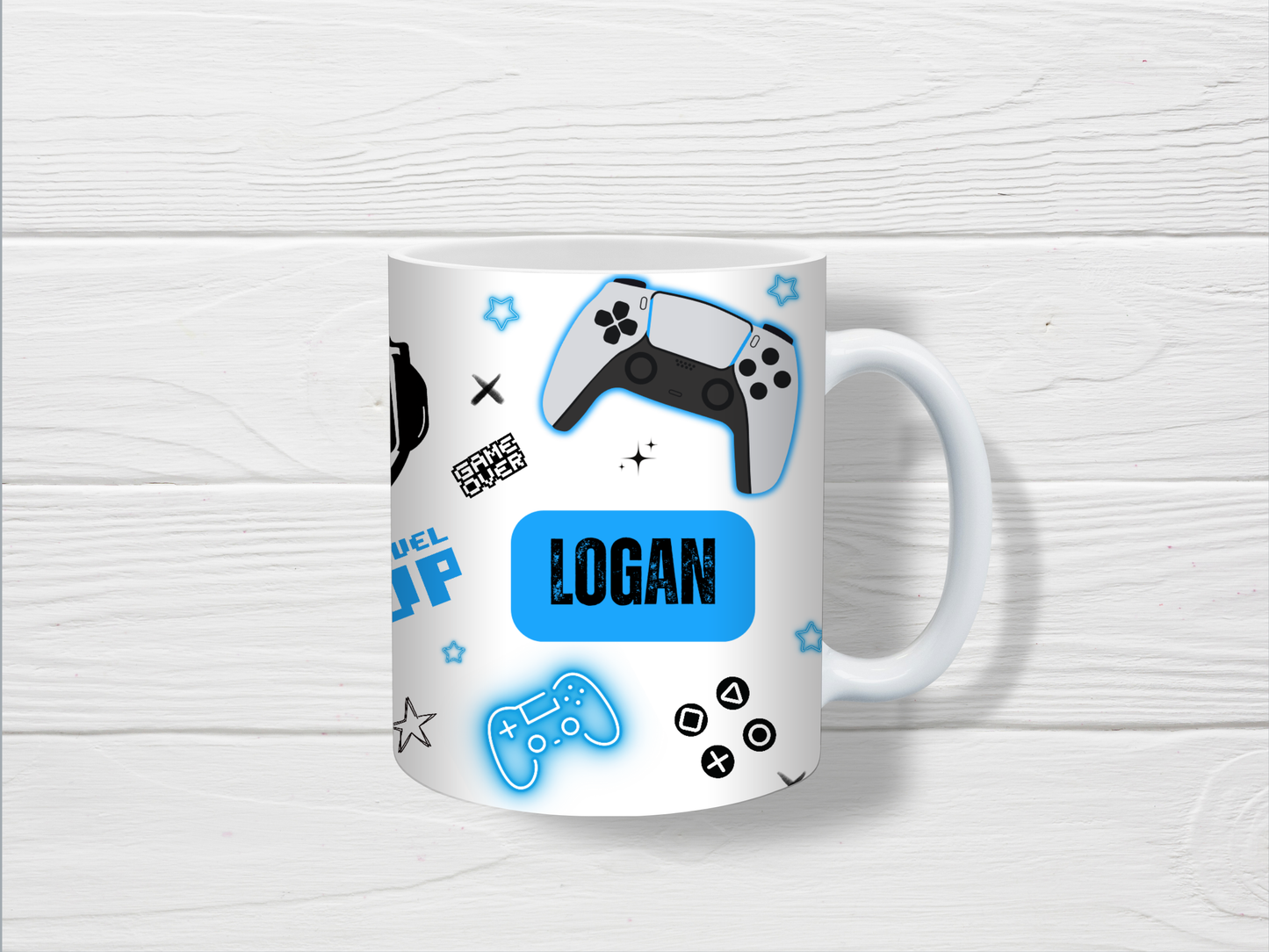 Gaming Mug | Blue Gaming Mug | Personalised Gamer Mug | Gift Idea