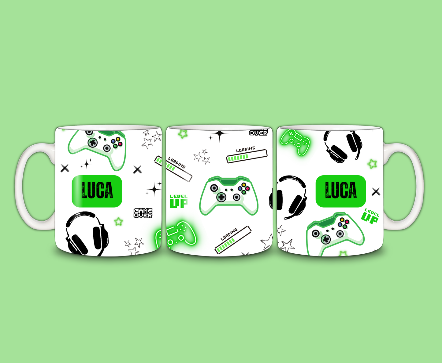 Gaming Mug | Green Gaming Mug | Personalised Gamer Mug | Gift Idea