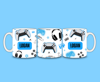 Gaming Mug | Blue Gaming Mug | Personalised Gamer Mug | Gift Idea