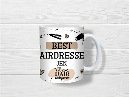 Personalised Hairdresser Mug | Beige Best Hairdresser Quote Mug | Gift Idea