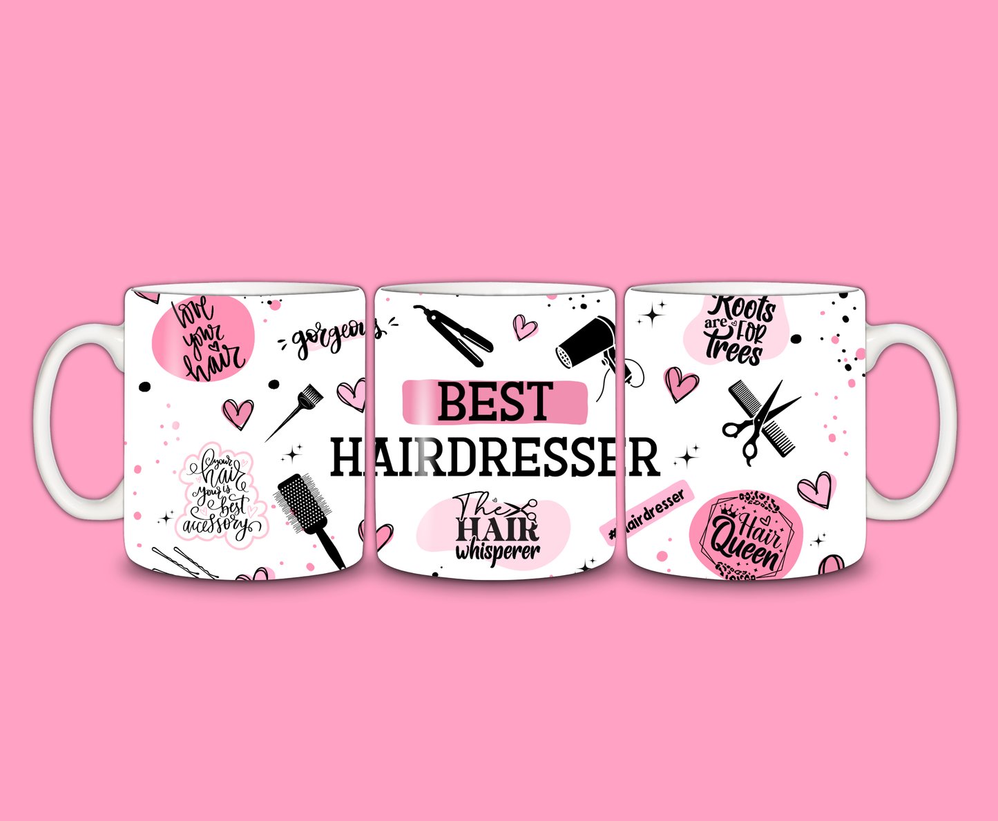 Hairdresser Mug | Pink Best Hairdresser Quote Mug | Gift Idea