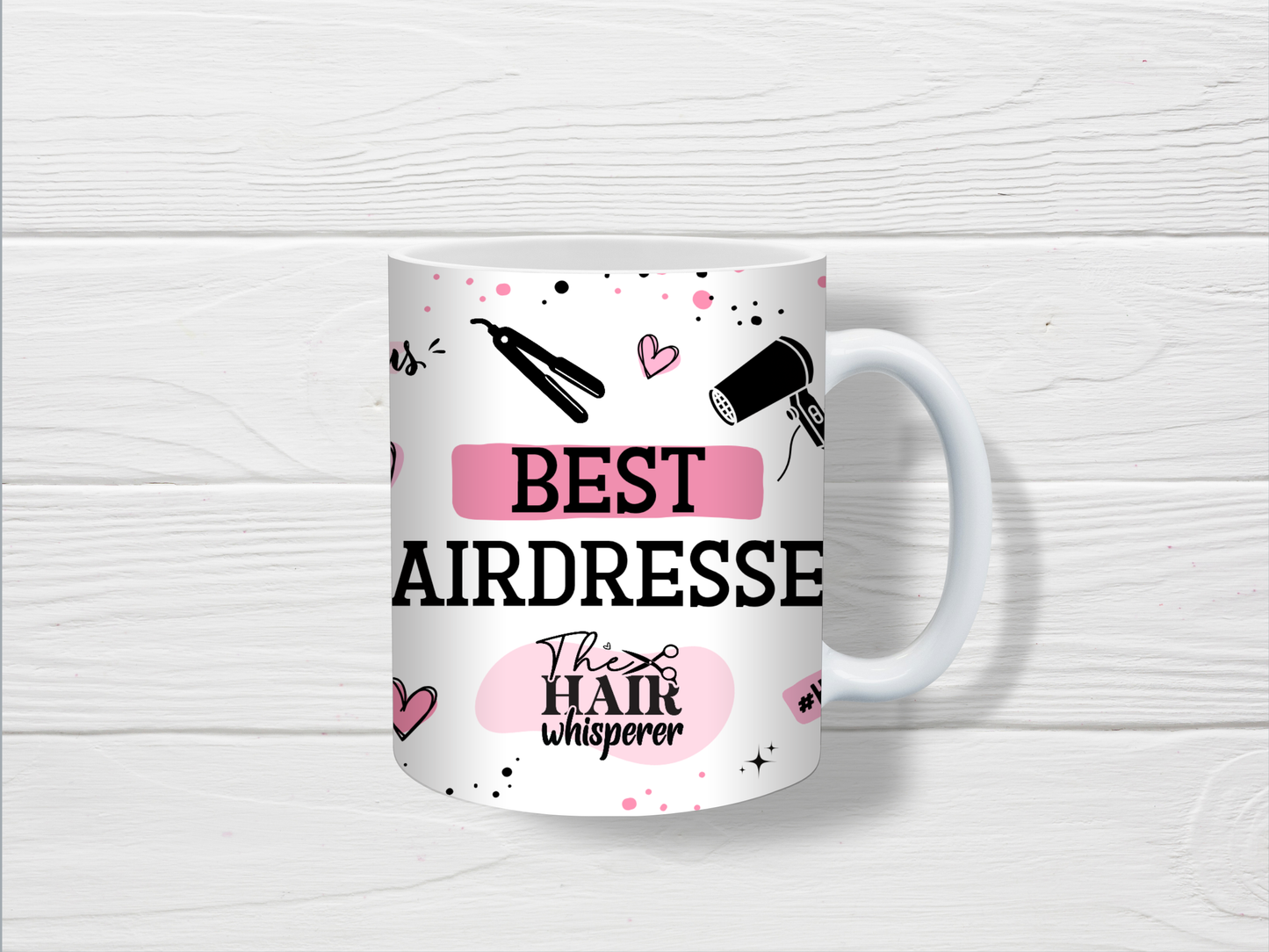 Hairdresser Mug | Pink Best Hairdresser Quote Mug | Gift Idea