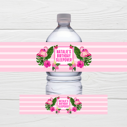 Juice Bottle Labels | Flamingo Theme Labels | Water Bottle Stickers | Flamingo Party | Party Stickers - Dinky Designs