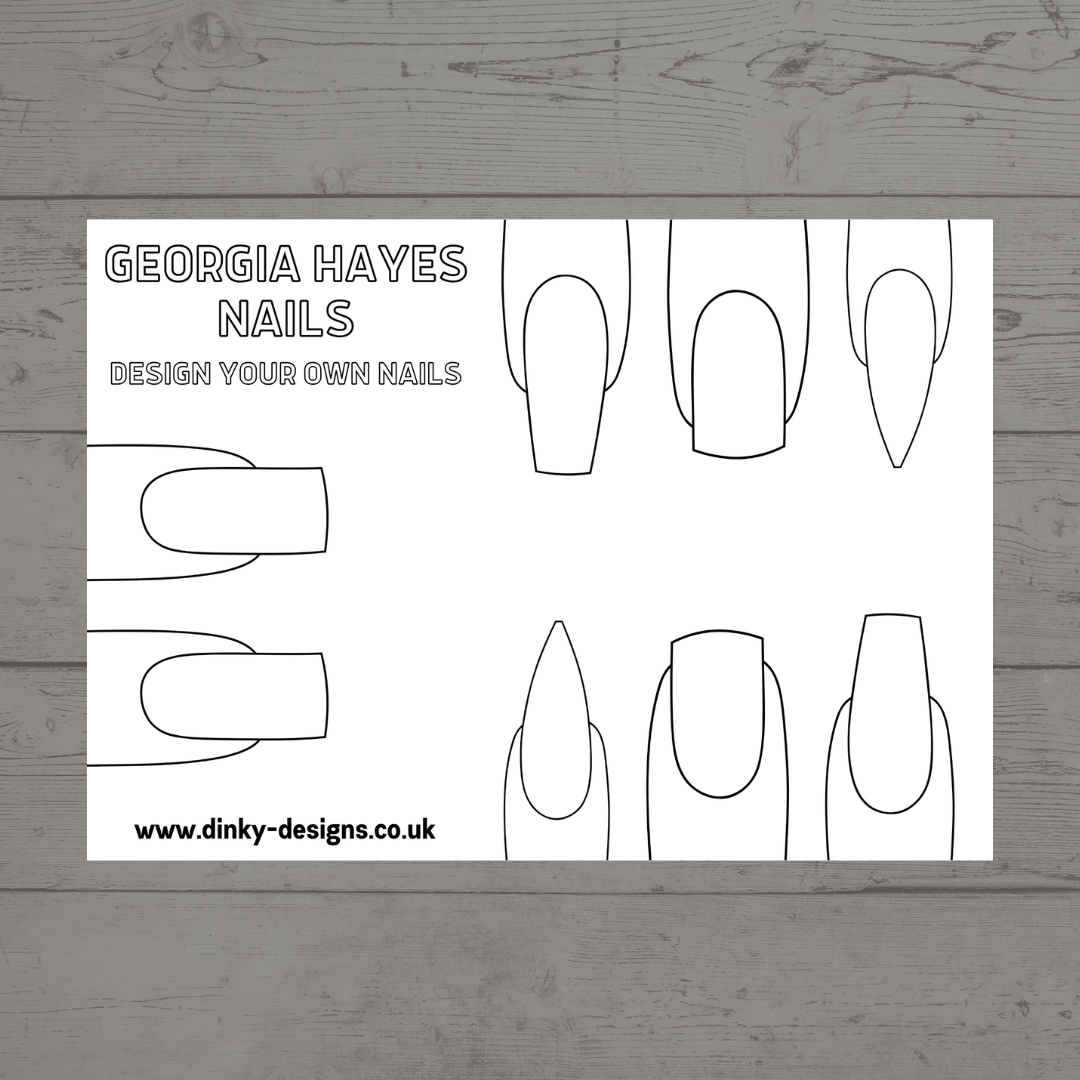 A4 Colouring Activity Sheets | Personalised Nail Design Activity Sheets | Nail Salon Placemats - Dinky Designs