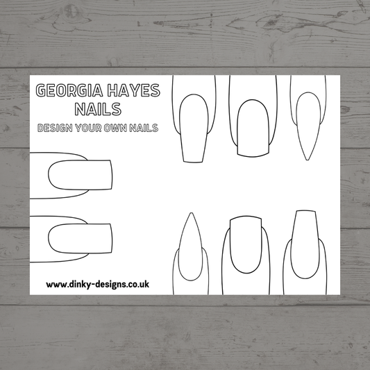 A4 Colouring Activity Sheets | Personalised Nail Design Activity Sheets | Nail Salon Placemats - Dinky Designs