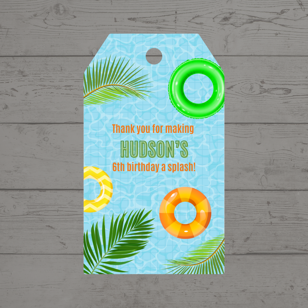 Gift Tags | Water Pool Party Gift Tags | Party Tags | Party Gift Tags | Water Pool Party Theme (Copy)