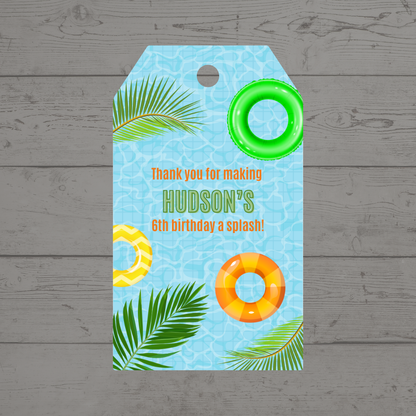 Gift Tags | Water Pool Party Gift Tags | Party Tags | Party Gift Tags | Water Pool Party Theme (Copy)
