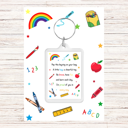 Keyring Gift | First Day At School | Back To School Gift | Quote Poem Keyring