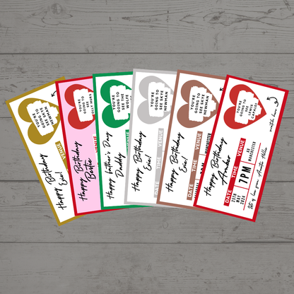 Surprise Concert Ticket Print | Personalised Gold Concert Ticket | Scratch Reveal | Gift Idea