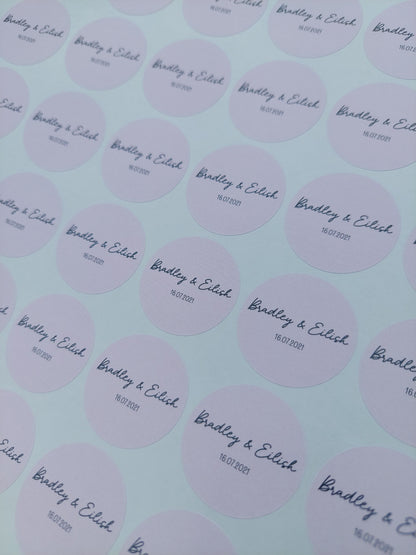 Pale Pink Party Stickers | Various Sizes | Personalised Baby Shower, Birthday, Christening, Hen Party, Engagement Stickers