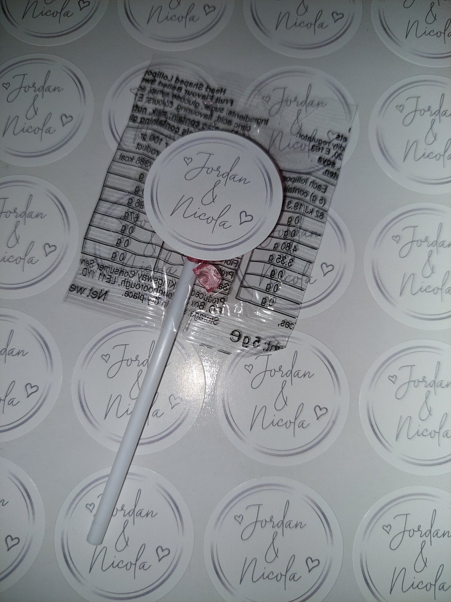 Wedding Stickers | Engagement Stickers | Personalised Couples Name Stickers | Silver & White