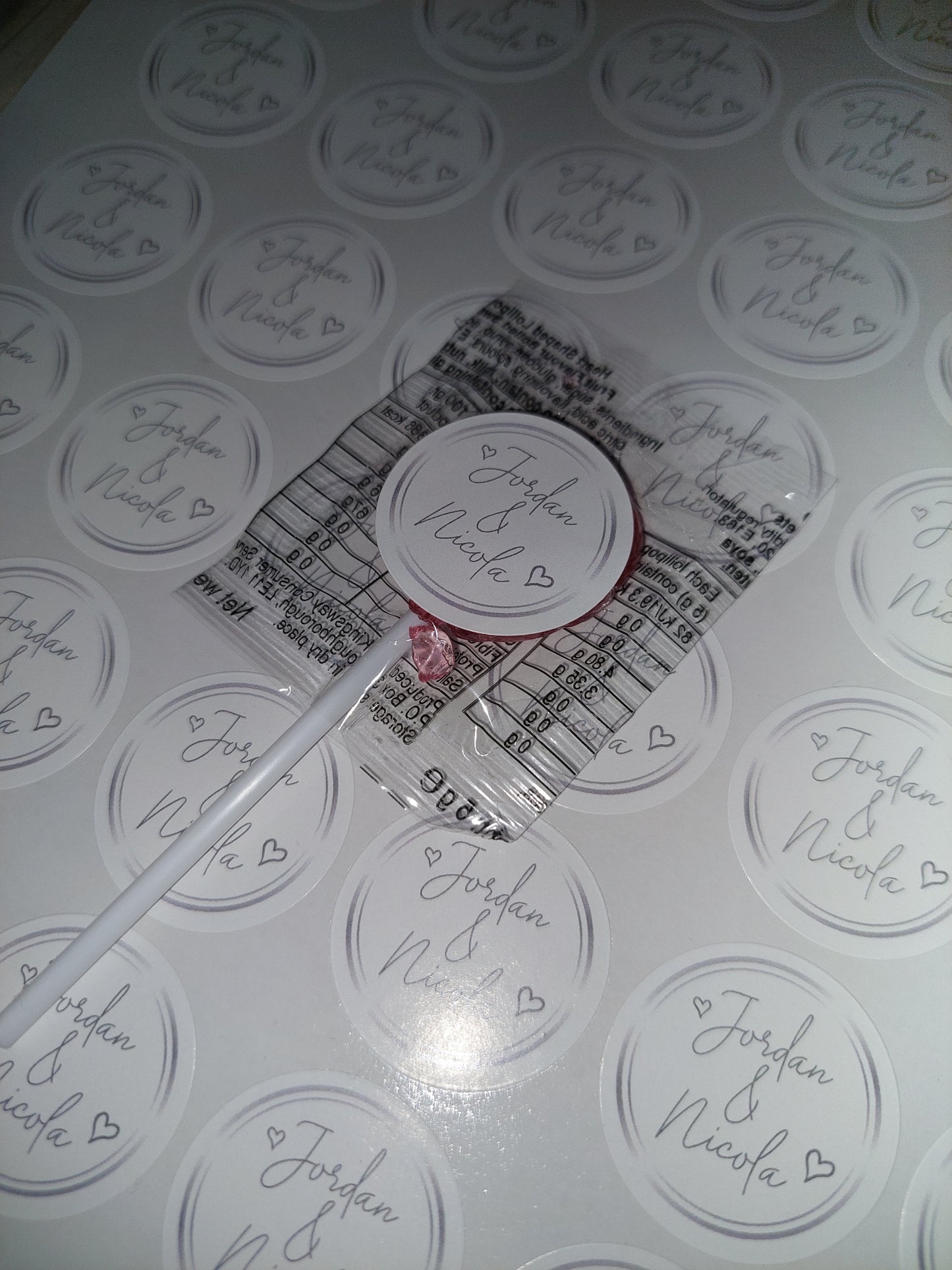 Wedding Stickers | Engagement Stickers | Personalised Couples Name Stickers | Silver & White