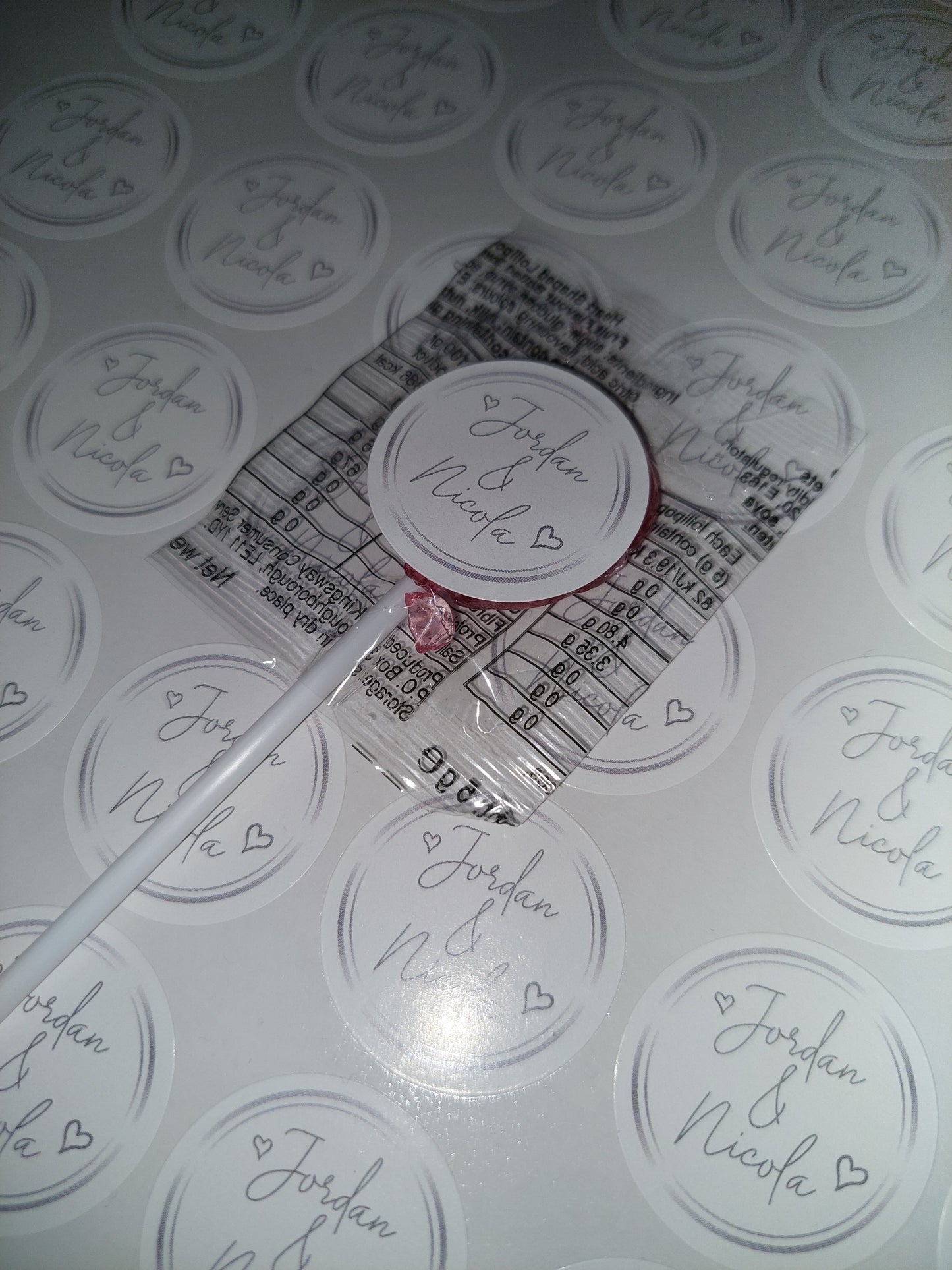 Wedding Stickers | Engagement Stickers | Personalised Couples Name Stickers | Silver & White