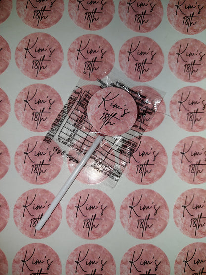 Blush Pink Birthday Stickers | Various Sizes | Birthday Party Supplies - Dinky Designs