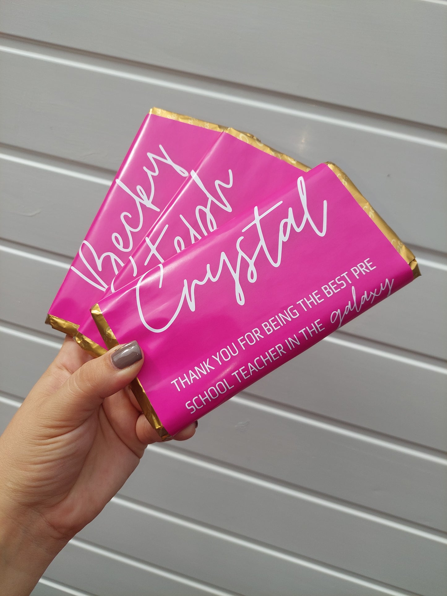 Pink Teacher Chocolate Wrapper Sticker | Chocolate Wrapper Label | Teacher Gift